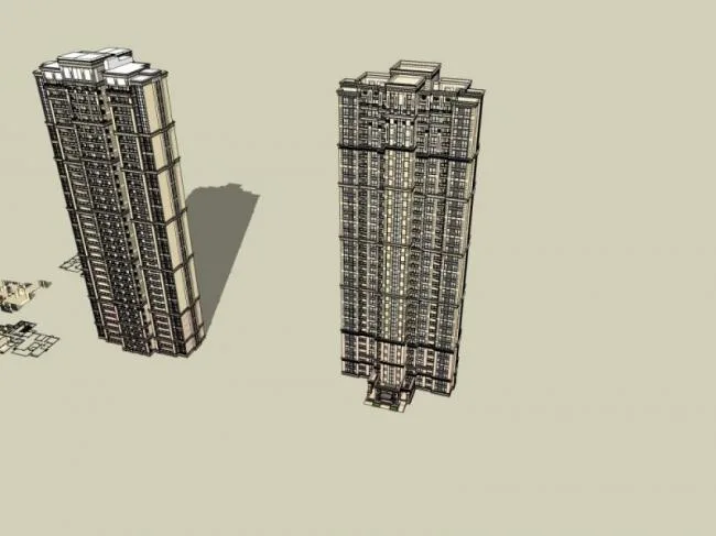 Sketchup Residential Model | Super High Rise Residential Buildings, Residential Buildings, Classical Style