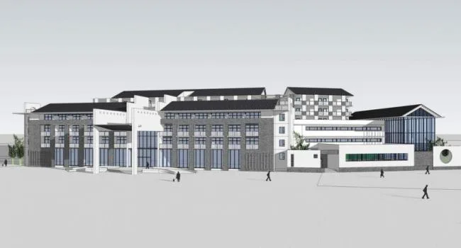 SketchUp Hotel Model | Multi-Story Inn with New Chinese Style Commercial Design