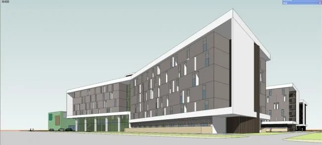 Sketchup School Model | Multi story Residential Buildings, School Dormitories, Student Dormitories, Campus Educational Buildings, Modern Style