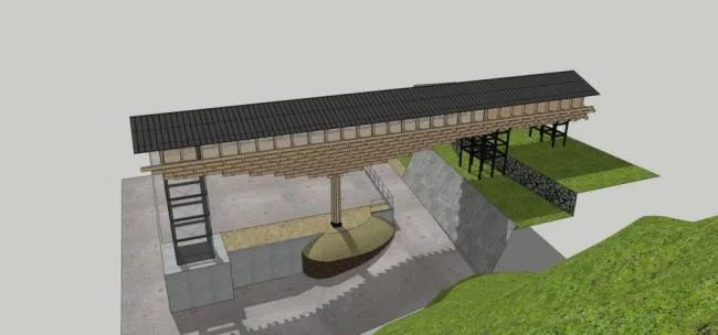 Sketchup Cultural Model | Wooden Bridge Museum, Cultural Architecture, Chinese Style