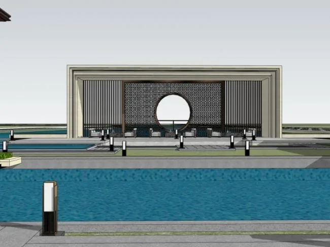 Sketchup Business Model | Multi story clubhouse, commercial building, Chinese style