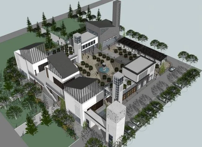 Sketchup Business Model | Multi story Pedestrian Street, Commercial Buildings, New Chinese Style