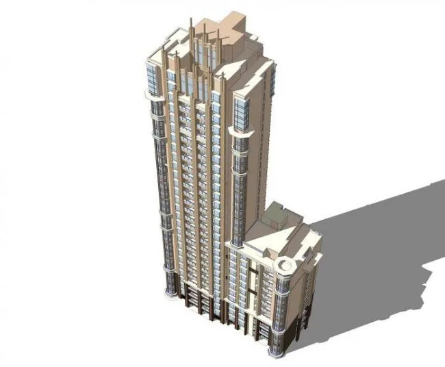 Sketchup Residential Model | High rise Residential Buildings, ArtDeco Style, Residential Buildings