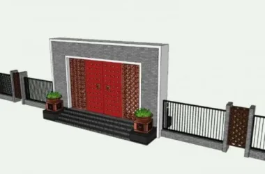 SketchUp Materials for Chinese-Style Landscape Walls, Gates, and Architectural Elements-BIM WORLD