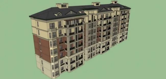 Sketchup Residential Model | Multi story Residence, Residential Building, Classical Style