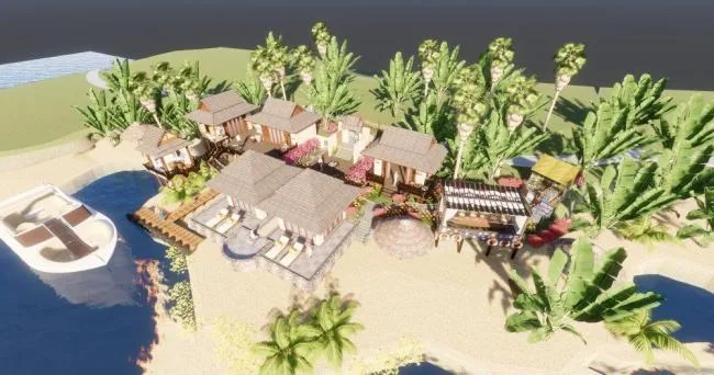 Sketchup Hotel Model | Hotel, Homestay, Southeast Asian Style, Business, Entertainment and Leisure Facilities