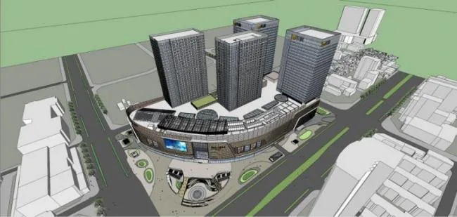 Sketchup Complex Model | Multi story Commercial Complex, Modern Style