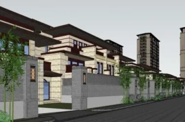 SketchUp Villa Model | Multi-Unit Residential Architecture in New Chinese Style-BIM WORLD