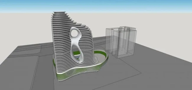 Sketchup Office Model | Super high-rise hotel office, modern style, concept, alien shape