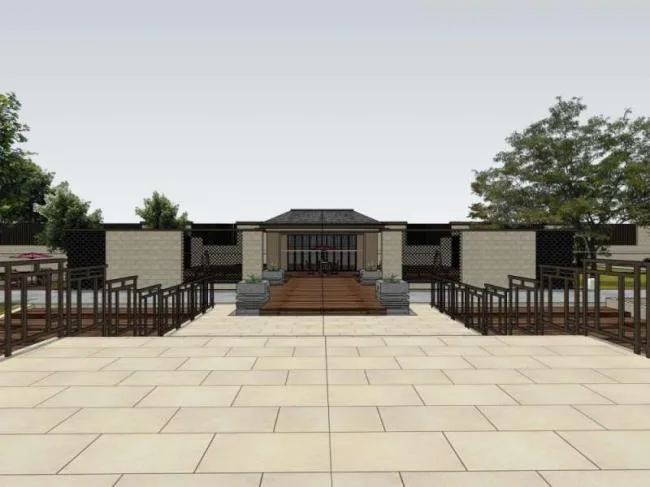Sketchup Villa Model | Hotel Villa Courtyard, Modern Chinese Style