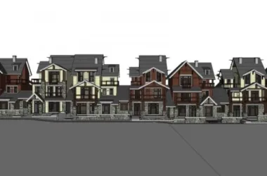 Modern Multi-Row Villa Model in SketchUp-BIM WORLD