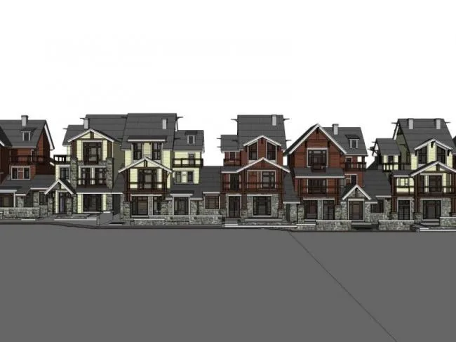Modern Multi-Row Villa Model in SketchUp