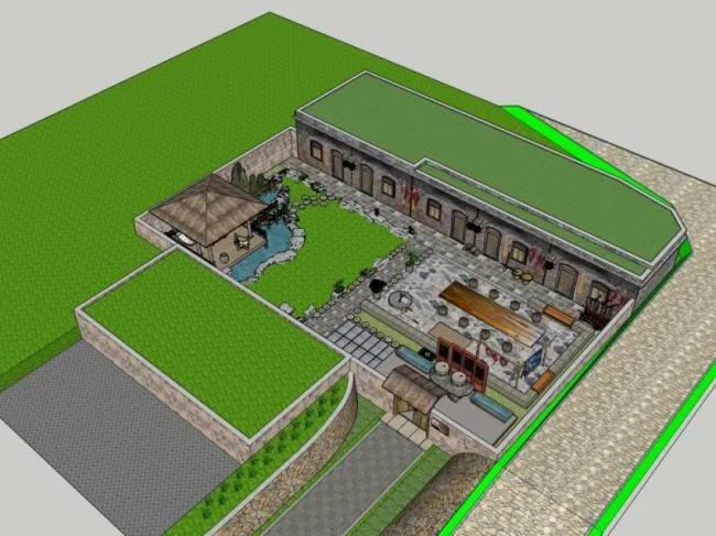 Sketchup Residential Model | Cave Kiln, Oriental Neoclassical