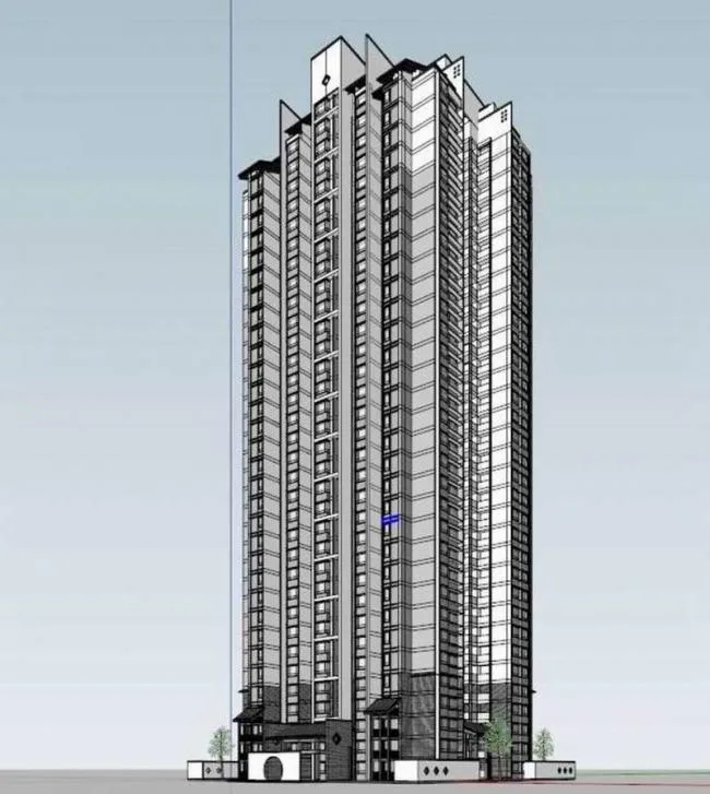 Sketchup Residential Model | Super High rise Residential Building, Modern Chinese Style