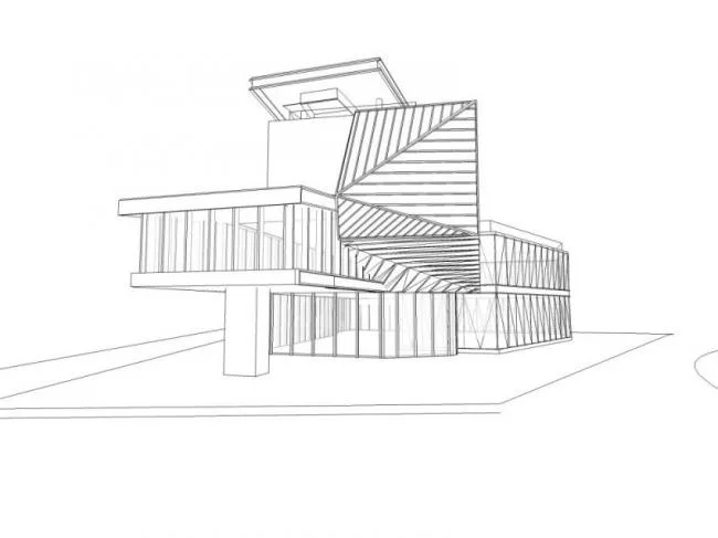 Sketchup Business Model | Multi story Clubhouse, Modern Style