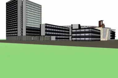 Modern Multi-Story High-Rise University Campus Model in SketchUp-BIM WORLD