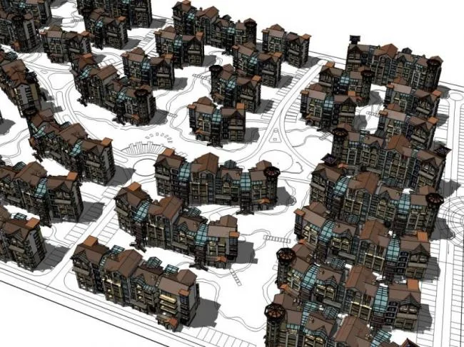 Sketchup Villa Model | Villa Cluster, Spanish Style