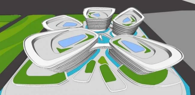 Sketchup Cultural Model | Multi story Exhibition Center, Cultural Architecture, Modern Style