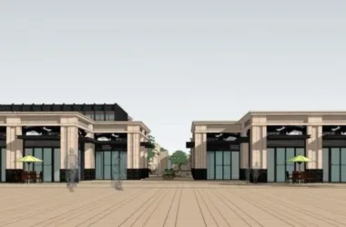 SketchUp Business Model: Multi-Story Commercial Podium in Neoclassical Style-BIM WORLD