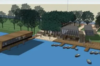 SketchUp Business Model: Modern Waterfront Dock and Landscape Design-BIM WORLD