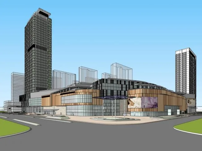 Sketchup Complex Model | Super high-rise commercial complex, office building, hotel, residential, modern style
