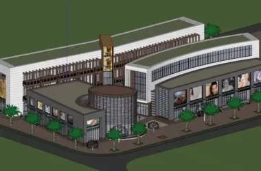 SketchUp Business Model: Modern Multi-Story Commercial Shopping Plaza Design-BIM WORLD
