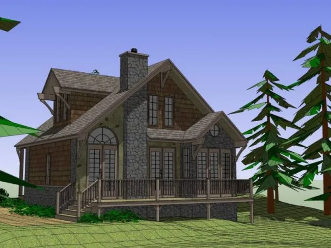 Sketchup Villa Model | Single Family Villa, Classical Style