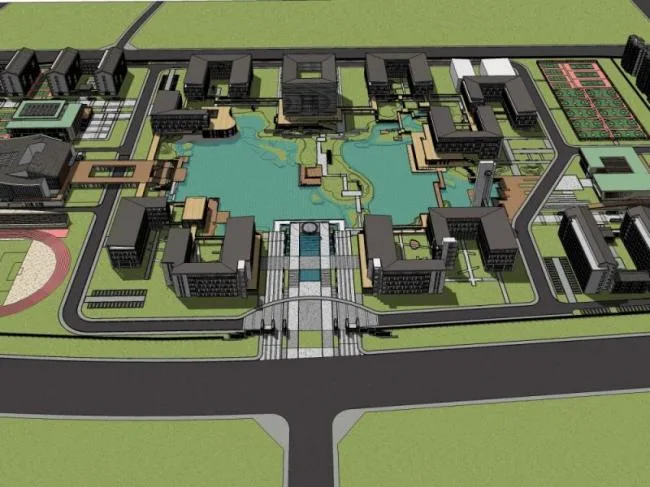 Sketchup School Model | Multi story School, Campus Educational Architecture, Modern Style