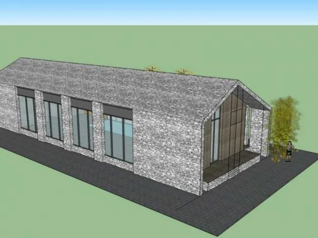 Sketchup Residential Model | Residential, Sloping Roof, Modern Style