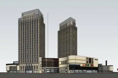 SketchUp Complex Model: Jinke Jin Street High-Rise Hotel, Office, Mall, and Multi-Story Commercial Space in Simplified European Style-BIM WORLD