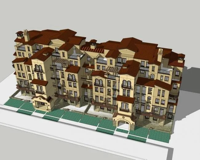 Sketchup Residential Model | Mediterranean style villa, multi story residence, classical style, residential building