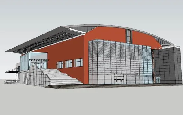 Sketchup Gymnasium Model | Multi story Gymnasium, Modern Style