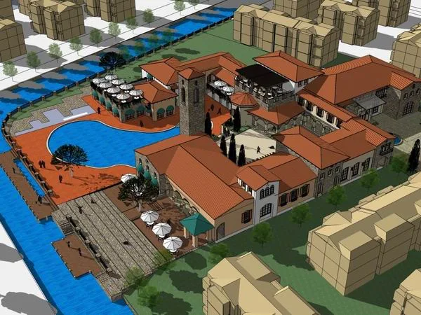SketchUp Business Model: Multi-Story Spanish Classical Entertainment Club & Commercial Space
