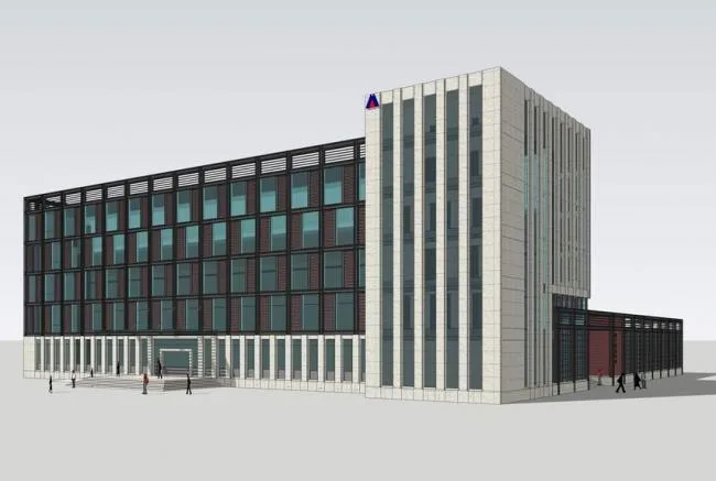 Sketchup Office Model | Multi story Office Building, Factory Office Building, Modern Style