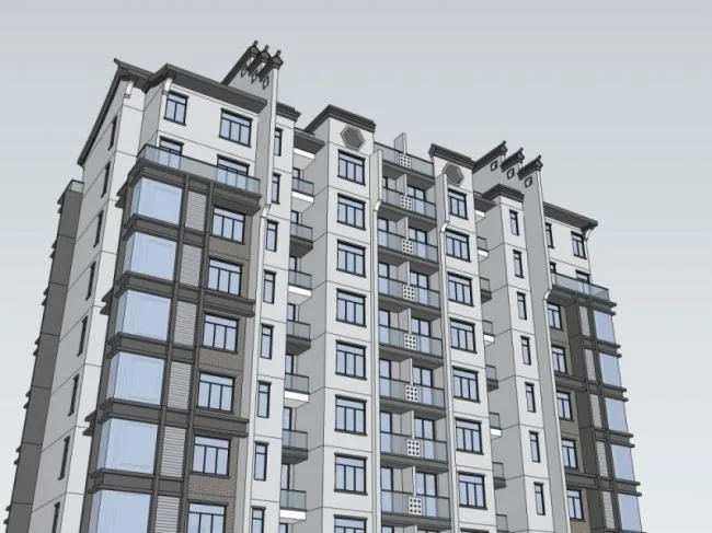 Sketchup Residential Model | High rise Residential Buildings, Modern Chinese Style