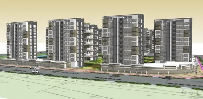 Sketchup Residential Model | High rise residential buildings, residential buildings, ground floor commercial buildings, modern style