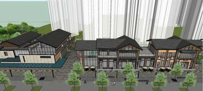 Sketchup Business Model | Sales Office, Chinese Style, Entertainment and Leisure, Commercial Architecture