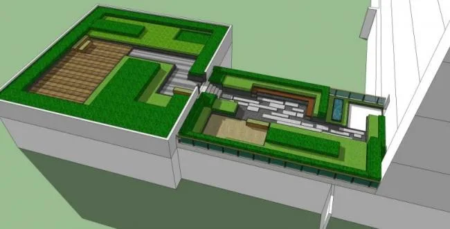 Sketchup Landscape Model | Roof Garden Landscape, Modern Style