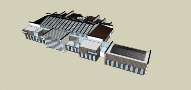 Sketchup Business Model | Multi story Commercial Club, New Chinese Style