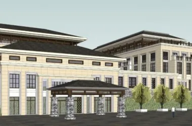 SketchUp Multi-Story Eco-Friendly Resort Hotel and Clubhouse in Contemporary Chinese Style-BIM WORLD