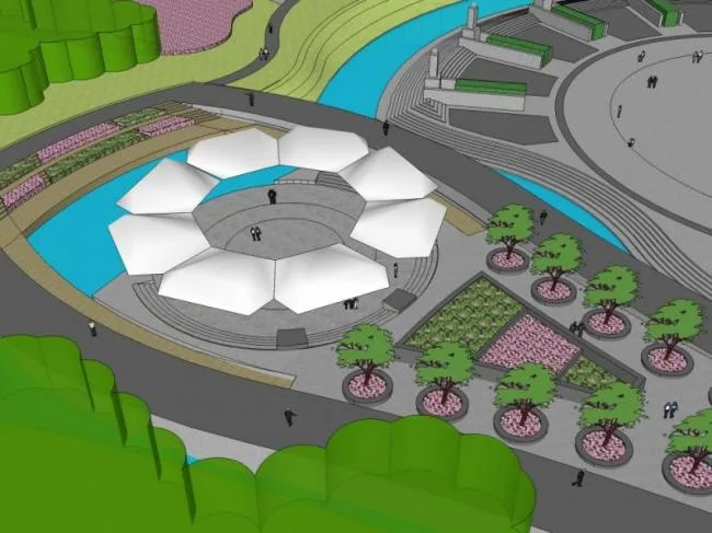 Sketchup Landscape Model | Park Landscape, Modern Style