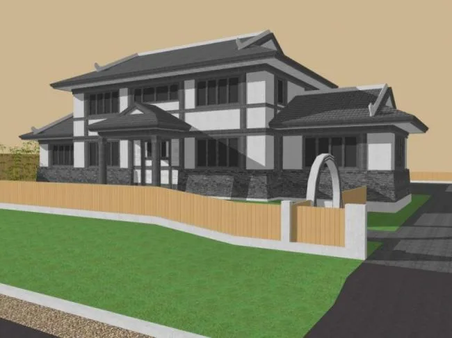 Sketchup Landscape Model | Villa Landscape Courtyard Landscape, Chinese Style
