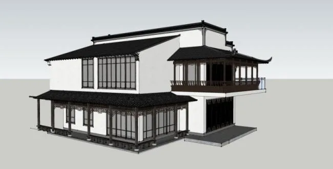 Sketchup Villa Model | Solo Villa, Chinese Style
