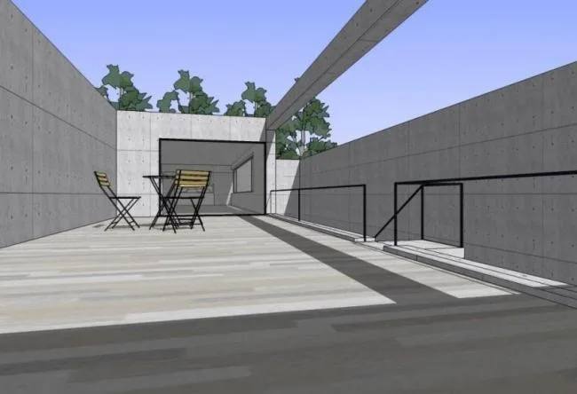 Sketchup Residential Model | Zhongshan Mansion, Low rise Residence, Modern Style, Tadao Ando