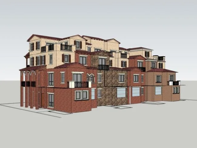 Sketchup Villa Model | Stacked Villa, Modern Style