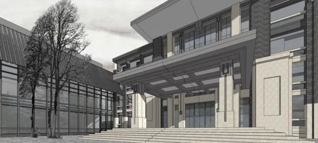 SketchUp Business Model: Multi-Story Commercial Club with Modern Chinese Design