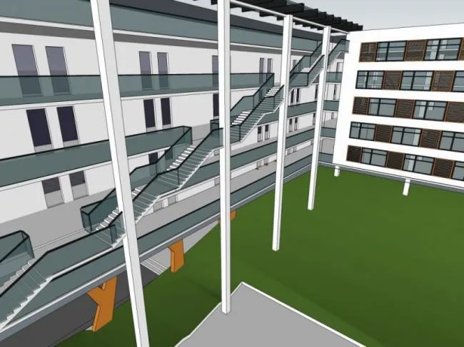 Sketchup School Model | Multi story School Teaching Building, Campus Educational Architecture, Modern Style