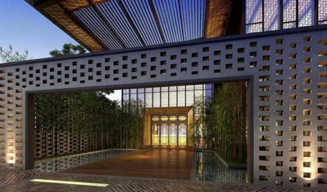 Sketchup Business Model | Multi story clubhouse, modern style, courtyard at the foot of Lishan Mountain in Lintong, Xi'an