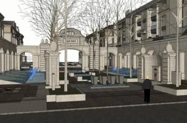 SketchUp Residential Model | Multi-Story Community Gate in Simplified European Classical Style-BIM WORLD