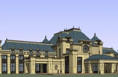 SketchUp Business Model: Multi-Story Leisure Club in Classic French Style-BIM WORLD